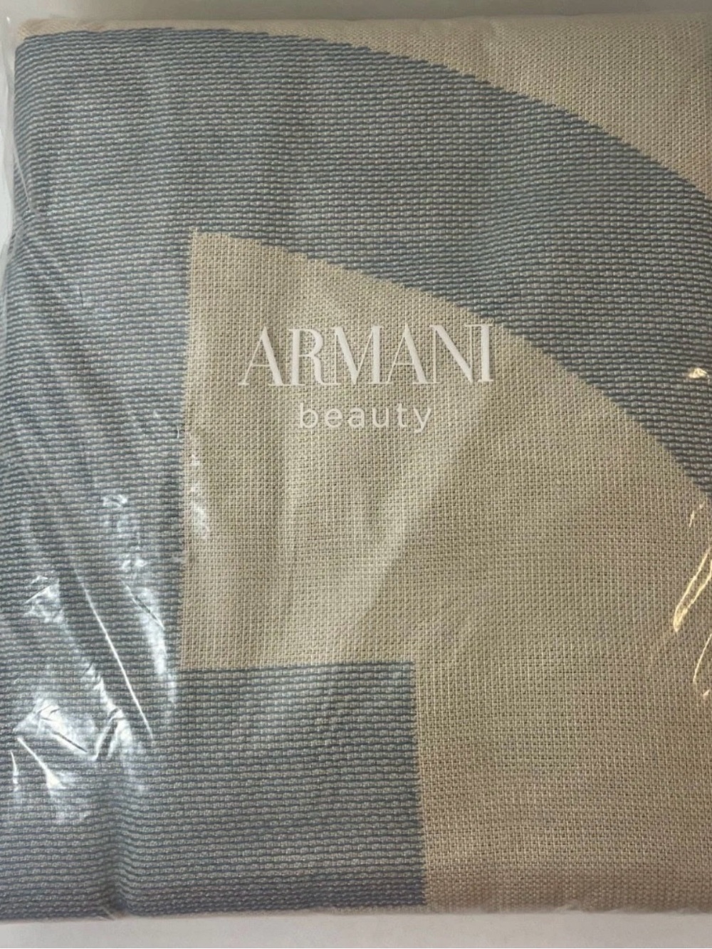 Giorgio Armani Blue & Tan Beach Towel